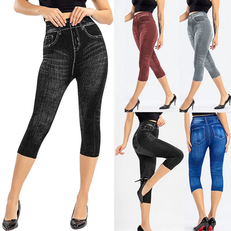 Xl Summer Clothing - 1 Buah Legging Cetak Denim Wanita