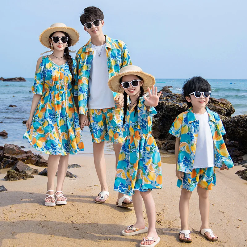 Summer Clothing Looks - Pakaian pasangan orang tua anak, baju
