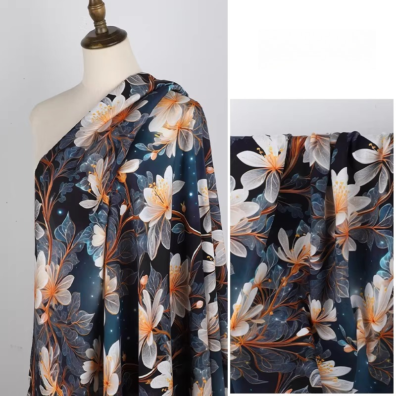 Soft Summer Yellow Clothing - Kain Rayon Motif Bunga Cetak 3D