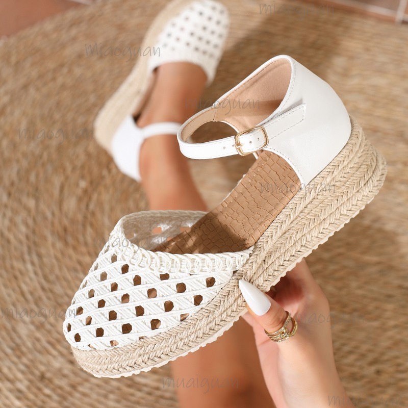 Espadrille Sandal Women - Sandal Espadrille Wanita Boho Berongga Anyaman