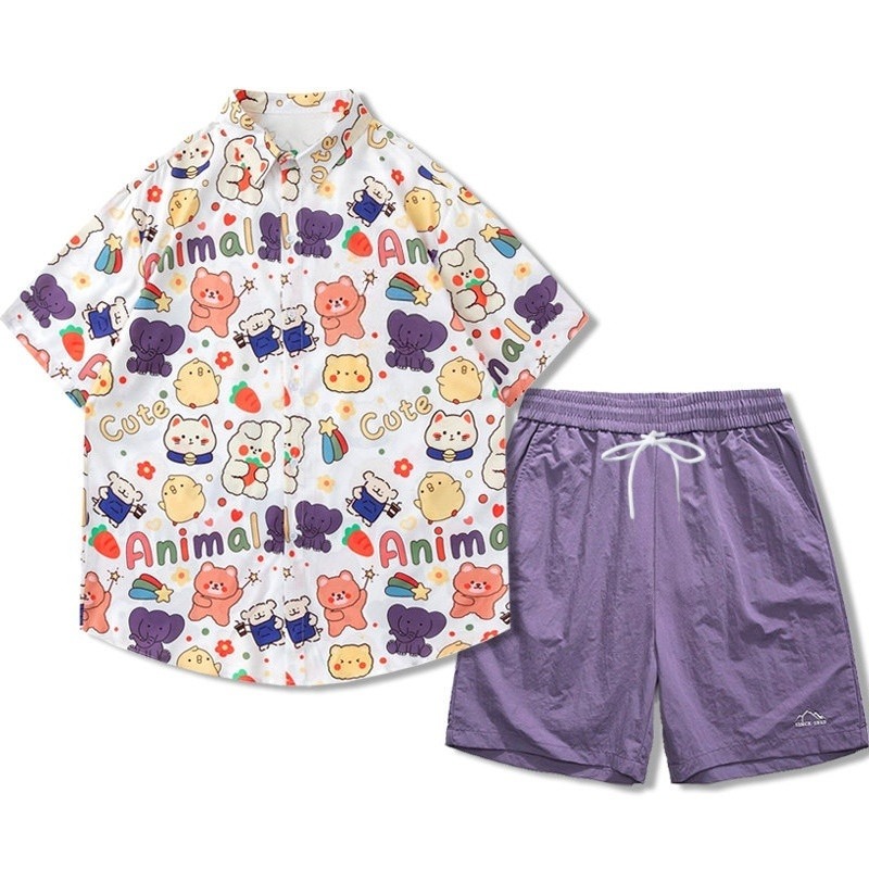 Summer Clothing Must Haves - Set Kemeja Gaya Liburan Segar Warna