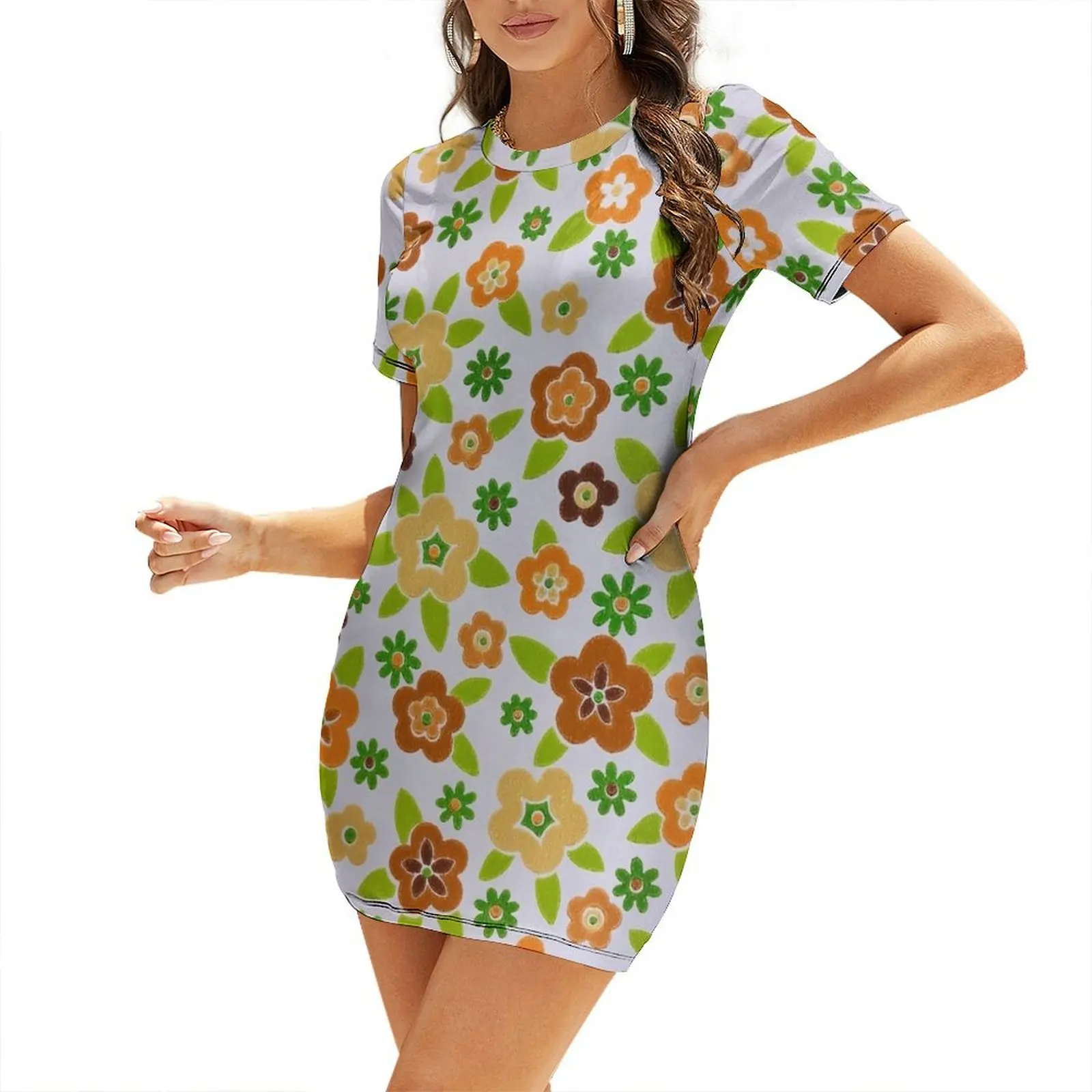 Summer Clothing Online - Gaun pendek berlengan pendek dengan desain