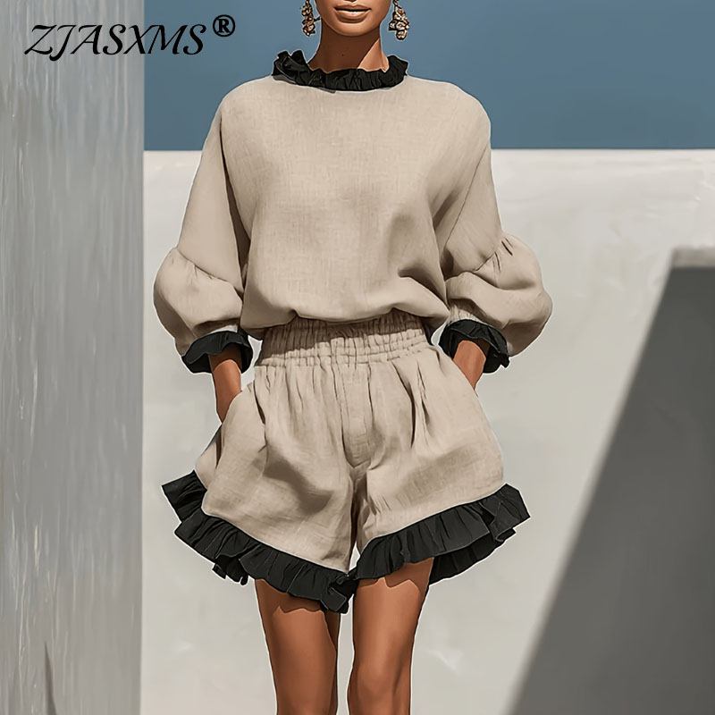 Summer Vacation Clothing Women - Setelan 2 Potong Gaya Boho dengan