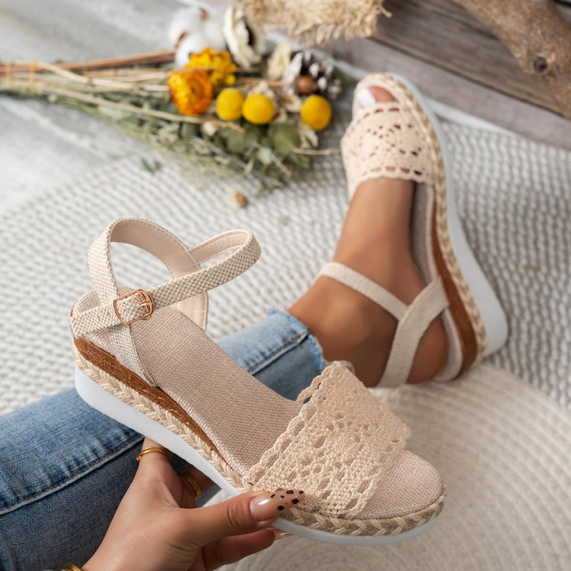 Espadrille Sandal Women - Sandal Wedges Renda Wanita Sepatu Kasual