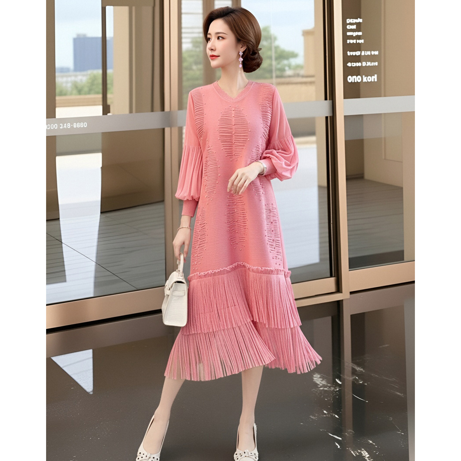 Summer Clothing Resort - Rok Rumbai Gaya Miyake untuk Liburan