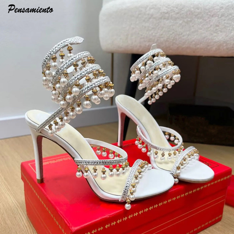Summer Clothing Sale - Sandal Gladiator Wanita Mewah Berhias Mutiara