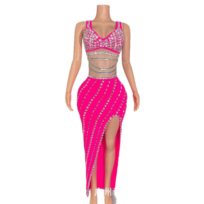 Summer Clothing Resort - Gaun Suspender Glamor Berlian Mewah untuk