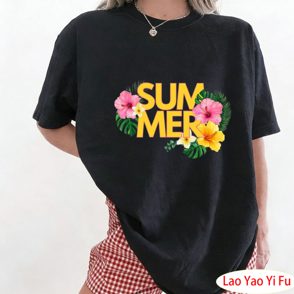Summer Clothing Resort - Kaus Bunga Tropis Musim Panas Kaus