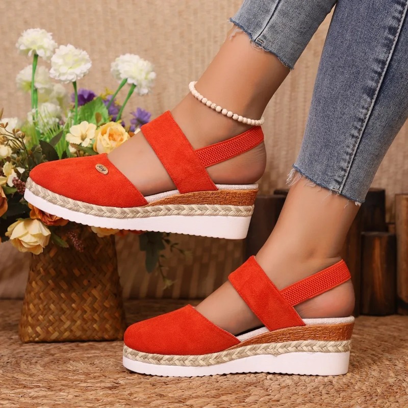 Espadrille Sandal Women - Sandal Wedges Ujung Tertutup Wanita Sepatu