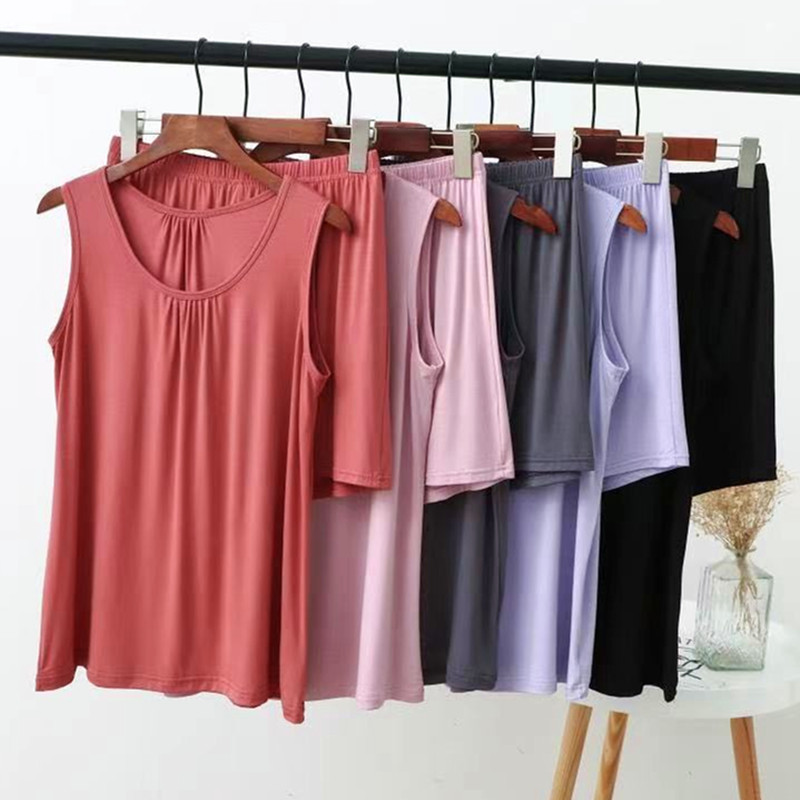 Xl Summer Clothing - Fdfklak XL-6XL Set Piyama Wanita Atasan