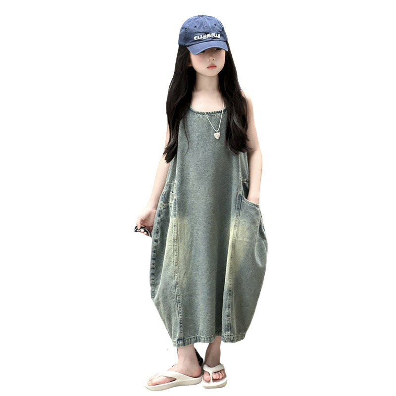 Summer Dresses Yours Clothing - Gaun Denim Tanpa Lengan Kualitas Tinggi