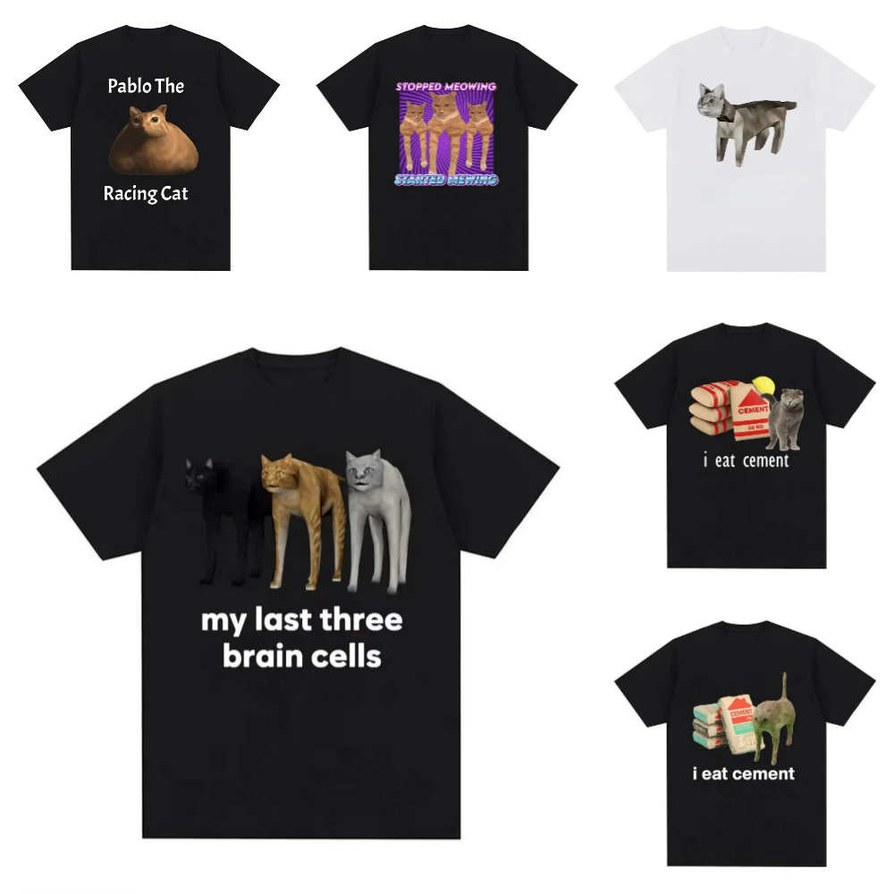 Summer Clothing Discount - Kaus Meme Kucing Lucu Sel Tiga