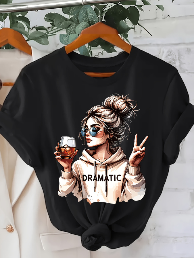 Summer Clothing Trends 2025 Women'S - DRAMATIC 1pc Kaos Wanita Lengan Pendek