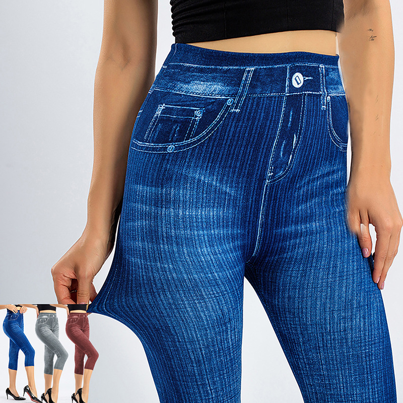 1 Buah Legging Cetak Denim Wan - Xl Summer Clothing ulasan dan harga