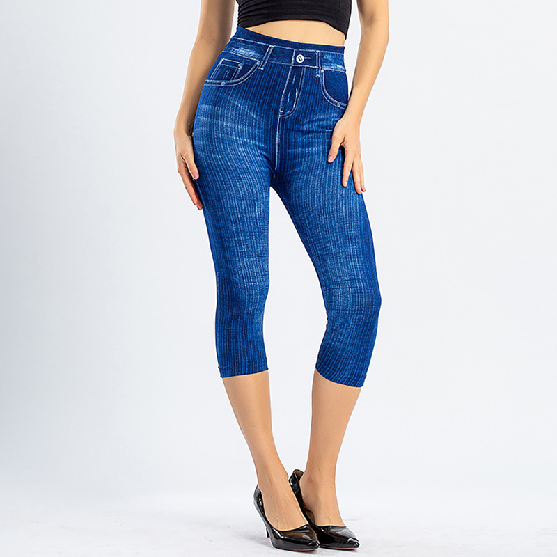 1 Buah Legging Cetak Denim Wan - Xl Summer Clothing ulasan dan harga