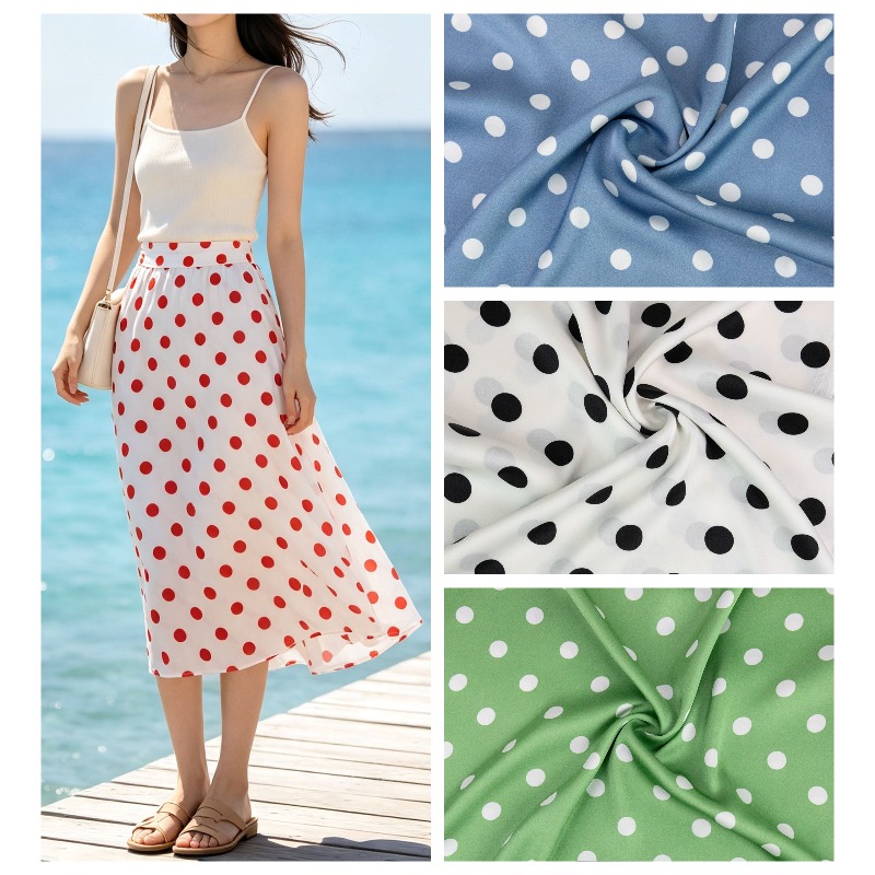 Kain Satin Chiffon Polkadot Wa - Soft Summer Yellow Clothing ulasan dan harga