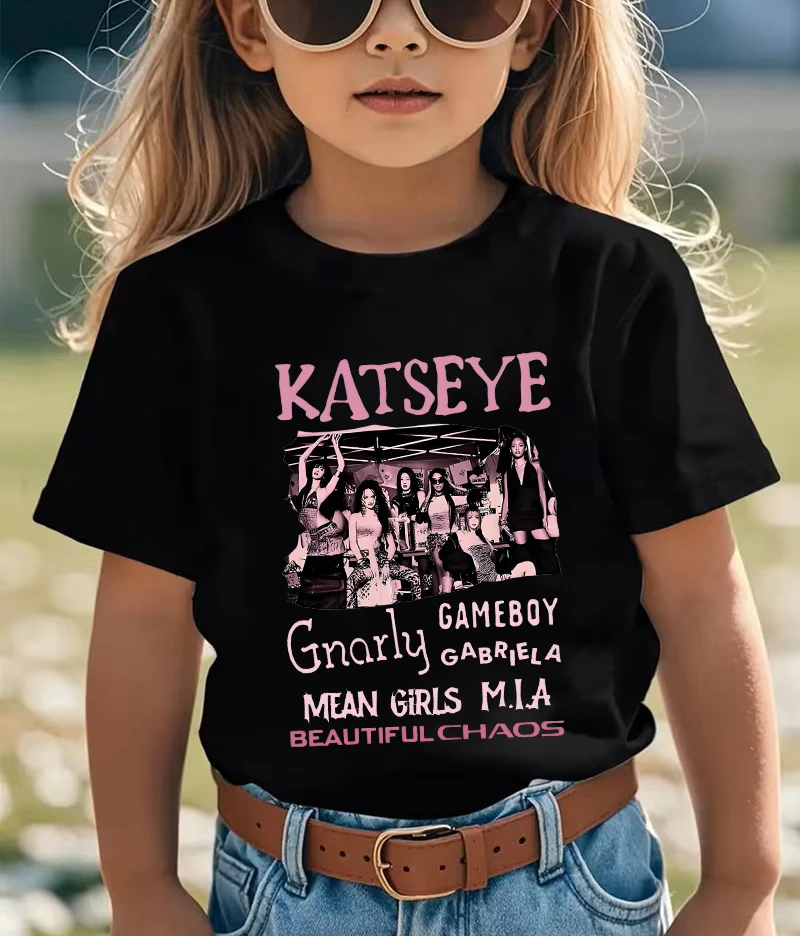 Kaus Gambar Cetak Katseye Popu - Summer Clothing For Teens ulasan dan harga
