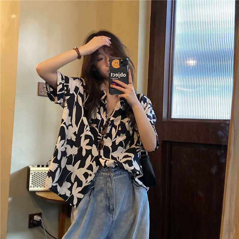 Atasan Kemeja Longgar Motif Ba - Summer Clothing For Teens ulasan dan harga