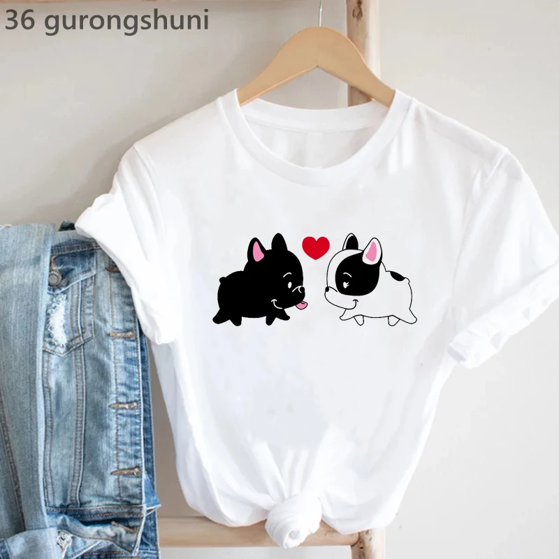 Kaus Gambar Hewan Frenchies In - Summer Clothing In French ulasan dan harga