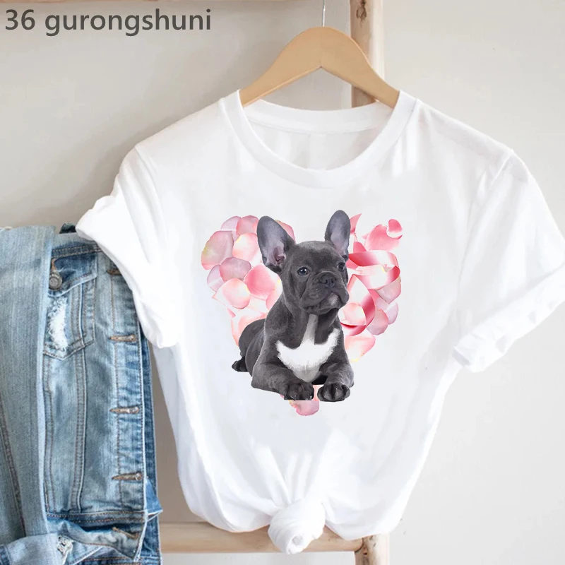 Kaus Gambar Hewan Frenchies In - Summer Clothing In French ulasan dan harga