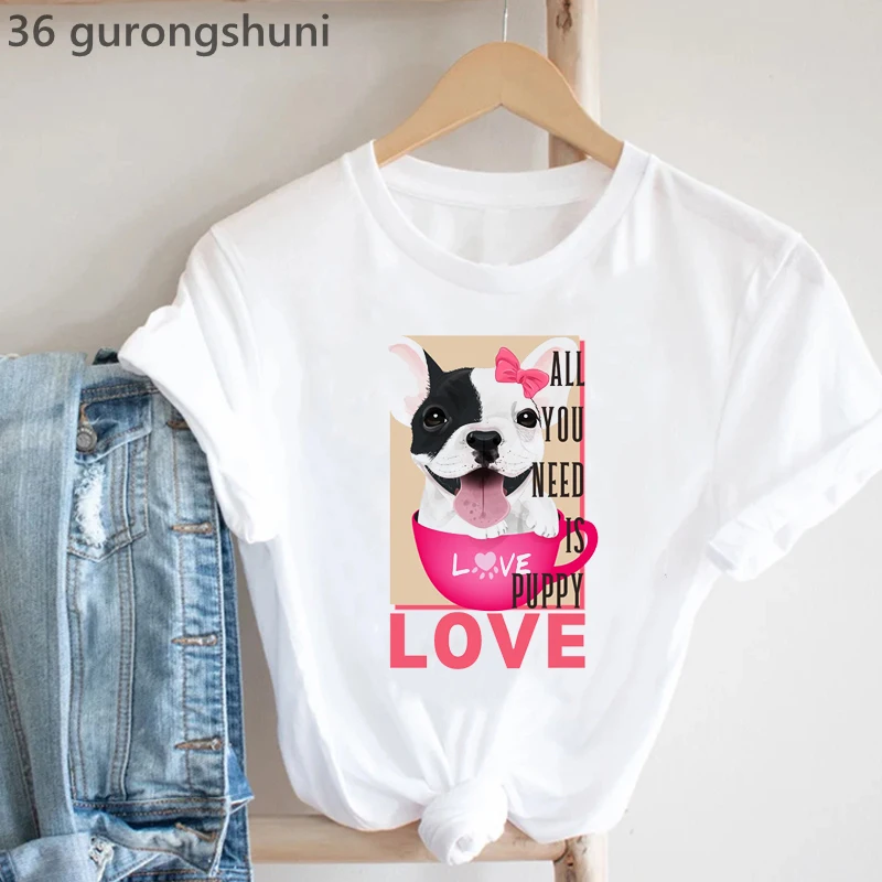 Kaus Gambar Hewan Frenchies In - Summer Clothing In French ulasan dan harga