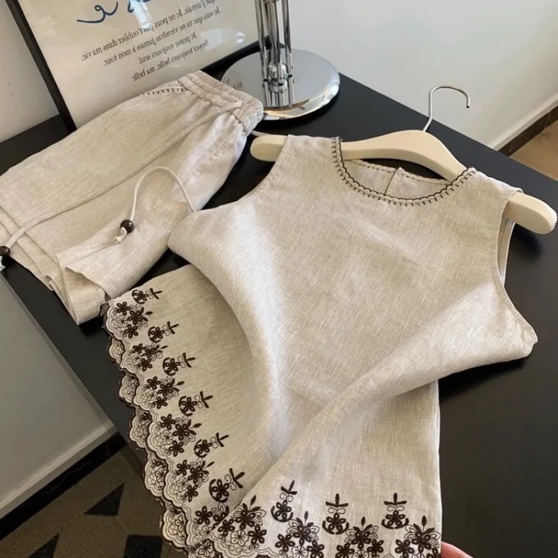 Setelan Dua Potong Wanita Musi - Summer Clothing Linen ulasan dan harga
