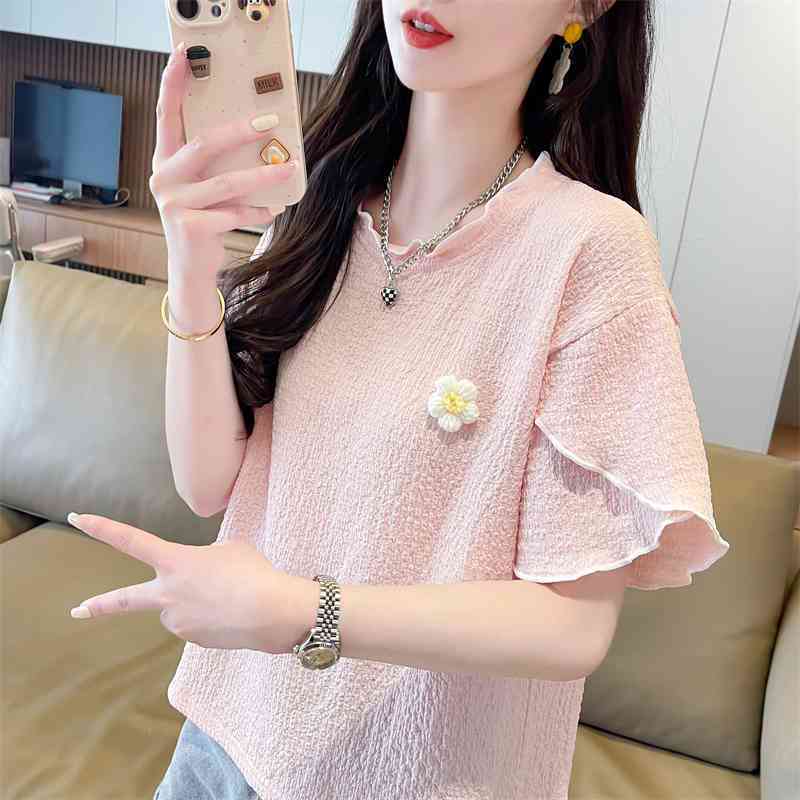 Kaos Wanita Korea Ruffles All- - Summer Clothing For Teens ulasan dan harga