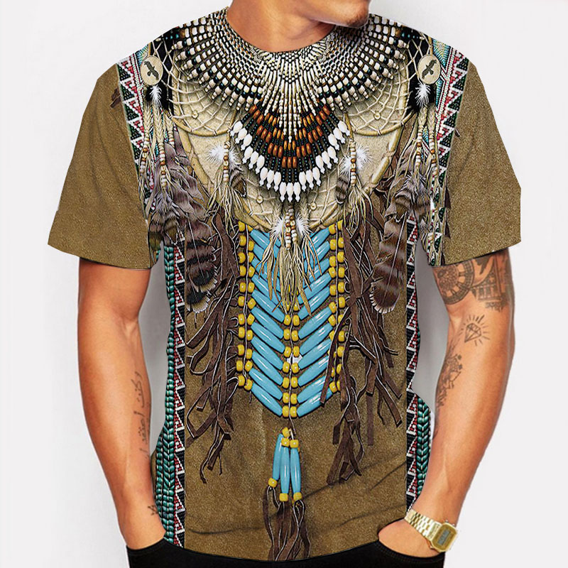 Kaos India Gaya Etnik Cetak 3D - Indian Summer Vintage Clothing ulasan dan harga