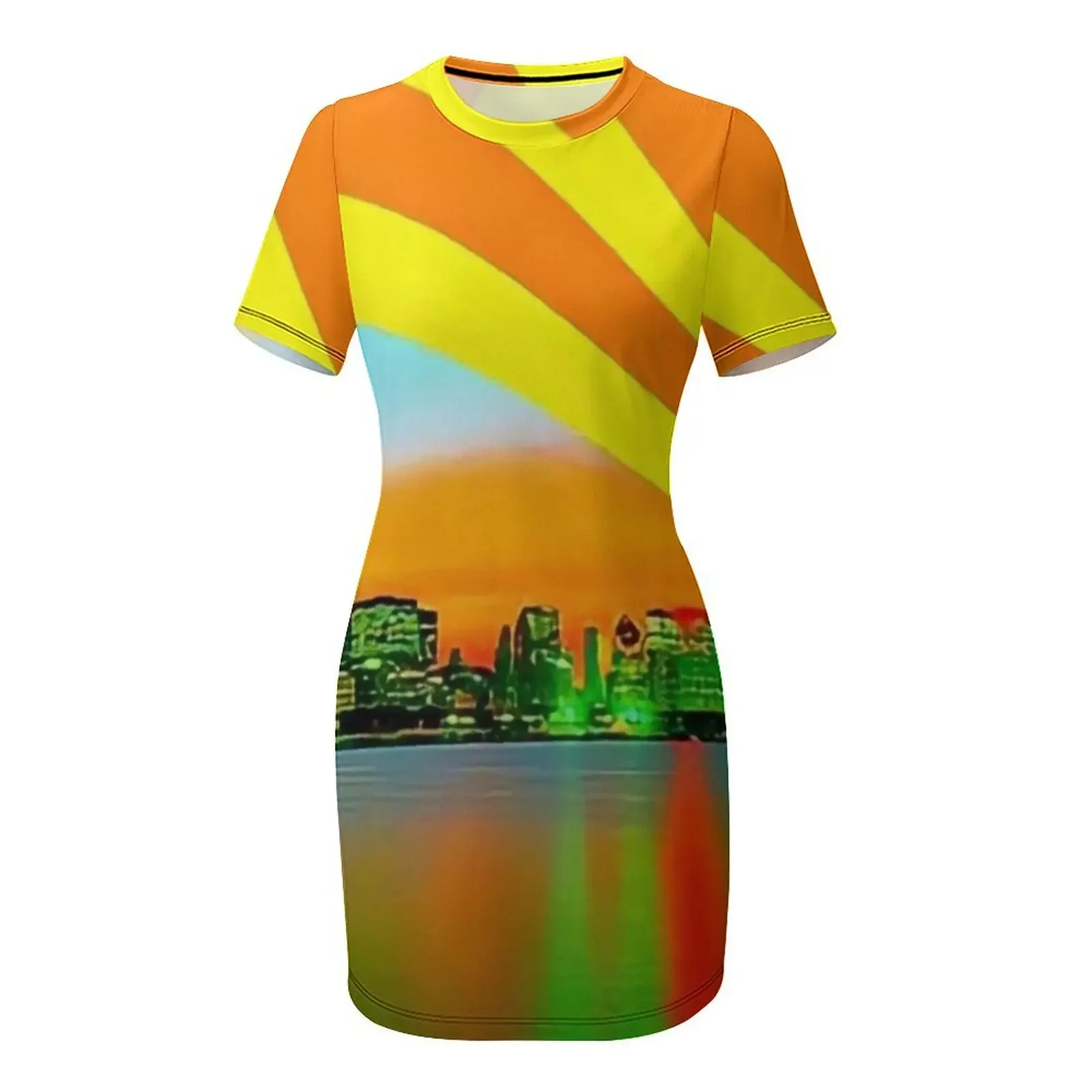 Gaun lengan pendek Sunset on B - Summer Clothing Online ulasan dan harga