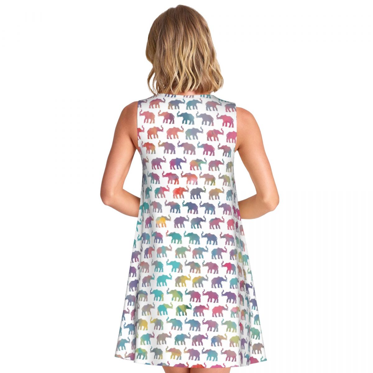 Gaun Tank Motif Gajah Berwarna - Summer Clothing Online ulasan dan harga