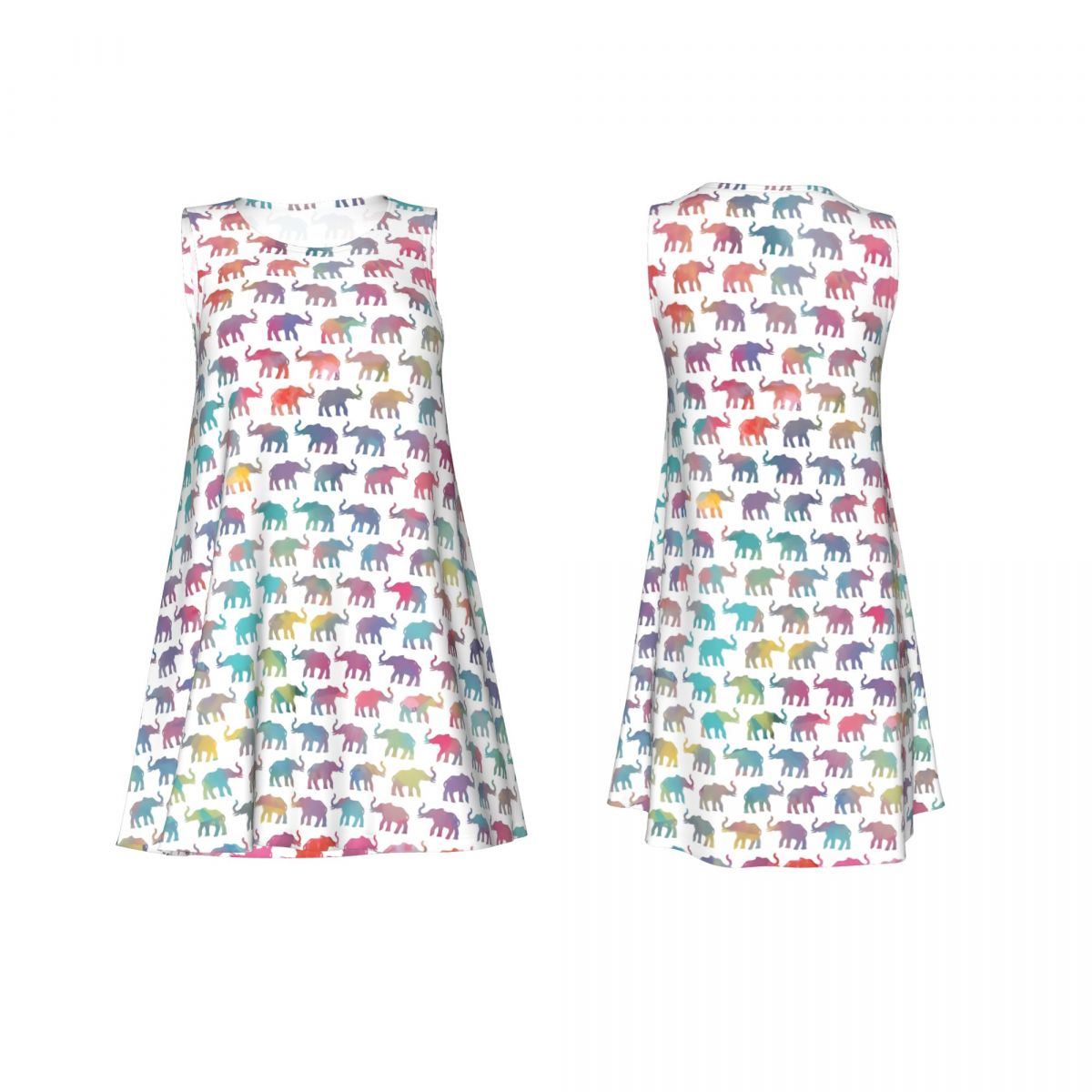 Gaun Tank Motif Gajah Berwarna - Summer Clothing Online ulasan dan harga