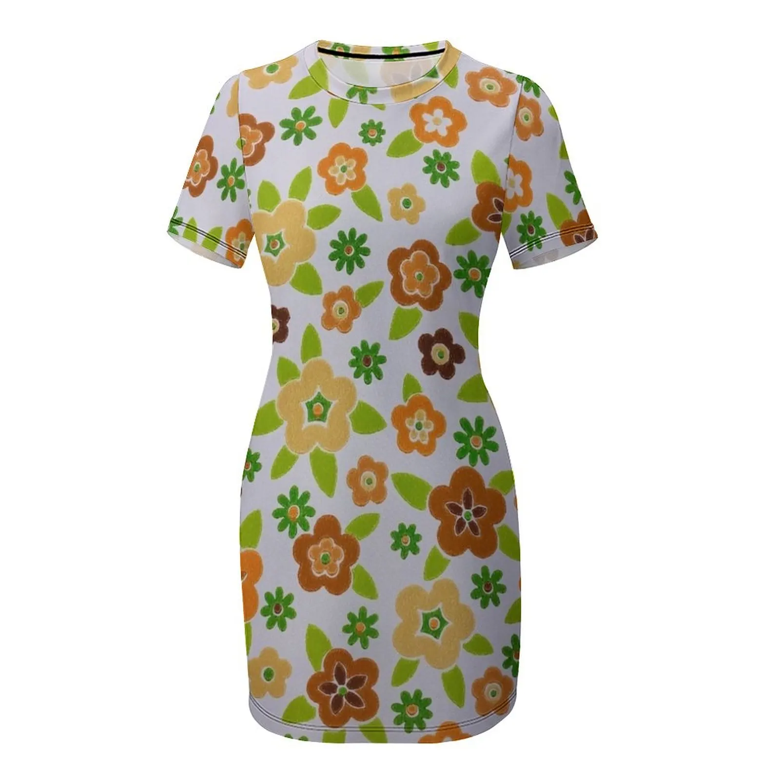 Gaun pendek berlengan pendek d - Summer Clothing Online ulasan dan harga