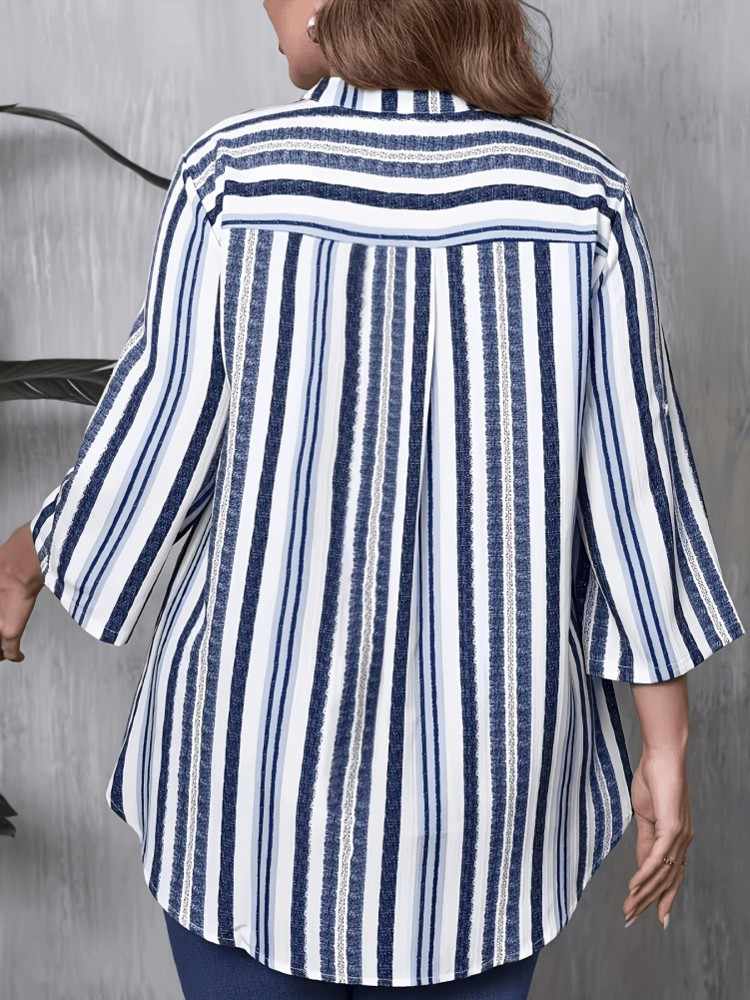 Kemeja Lengan 3/4 Kasual Wanit - Xl Summer Clothing ulasan dan harga