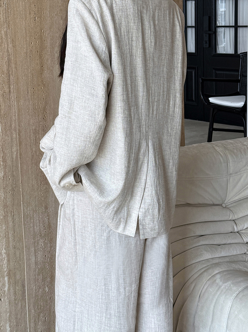 Set Jaket Blazer Bahan Linen K - Summer Clothing Linen ulasan dan harga