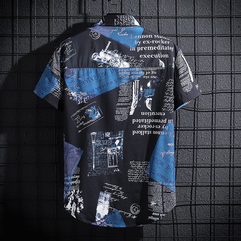 Kemeja Bermotif Koran, Atasan  - Summer Clothing Essentials Men ulasan dan harga