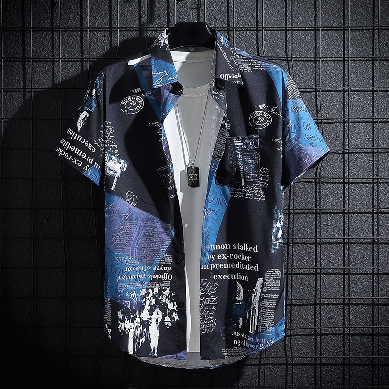 Kemeja Bermotif Koran, Atasan  - Summer Clothing Essentials Men ulasan dan harga