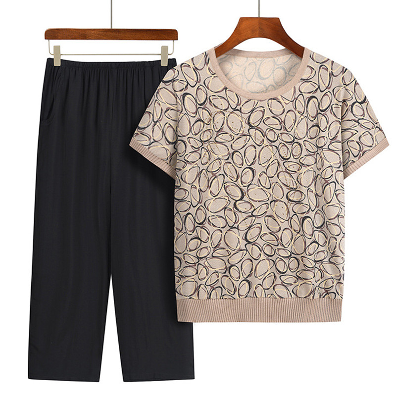 Setelan dua potong untuk nenek - Summer Clothing For 70 Year Old Woman ulasan dan harga
