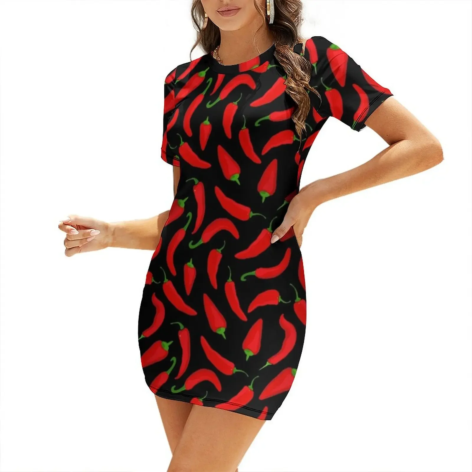 Motif Cabai Merah pada Gaun Le - Summer Clothing Online ulasan dan harga