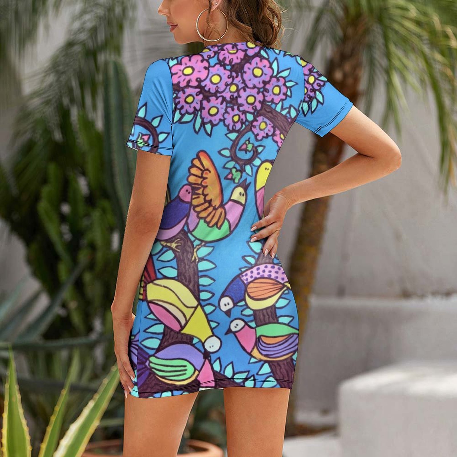 Gaun Birds on a Tree by Stef L - Summer Clothing Online ulasan dan harga