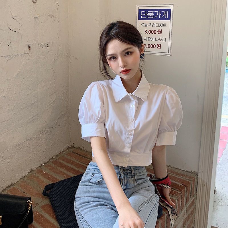 Baju Putih Lengan Puff musim p - Summer Clothing For Teens ulasan dan harga