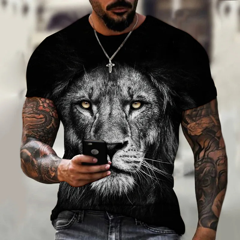 Kaus Pria Singa Hewan Kualitas - Summer Clothing Essentials Men ulasan dan harga