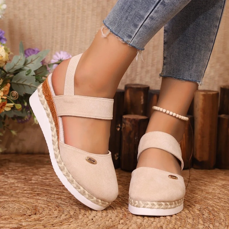 Sandal Wedges Ujung Tertutup W - Espadrille Sandal Women ulasan dan harga