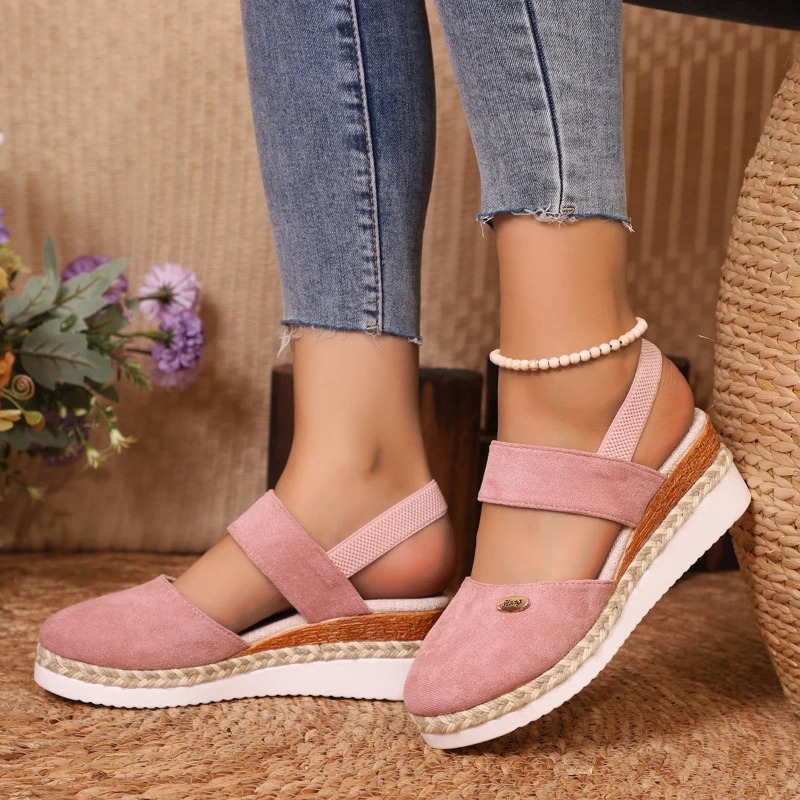 Sandal Wedges Ujung Tertutup W - Espadrille Sandal Women ulasan dan harga