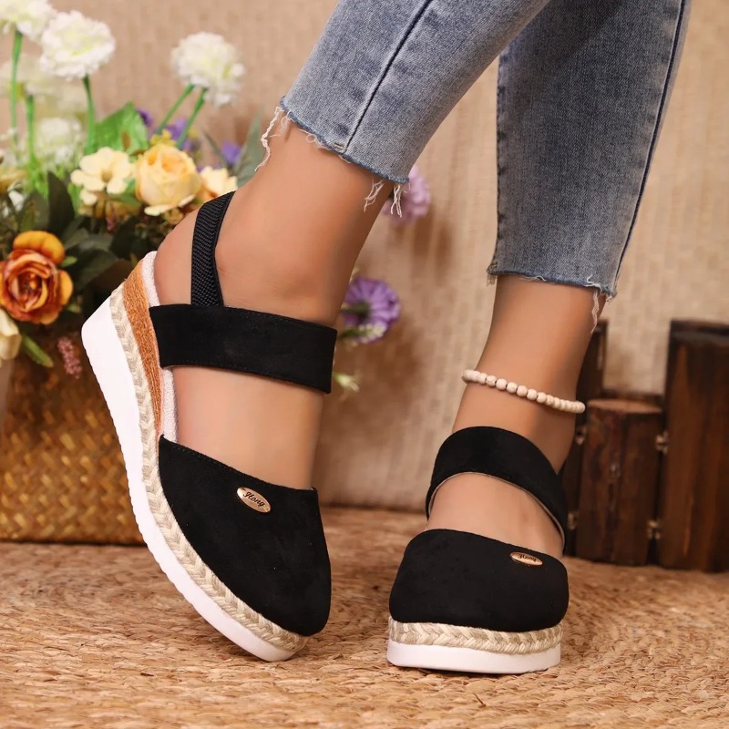 Sandal Wedges Ujung Tertutup W - Espadrille Sandal Women ulasan dan harga