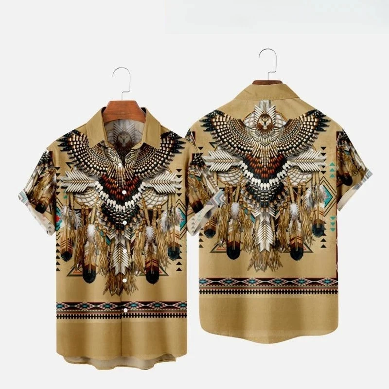 Kemeja Pantai Gambar Cetak 3D  - Indian Summer Vintage Clothing ulasan dan harga