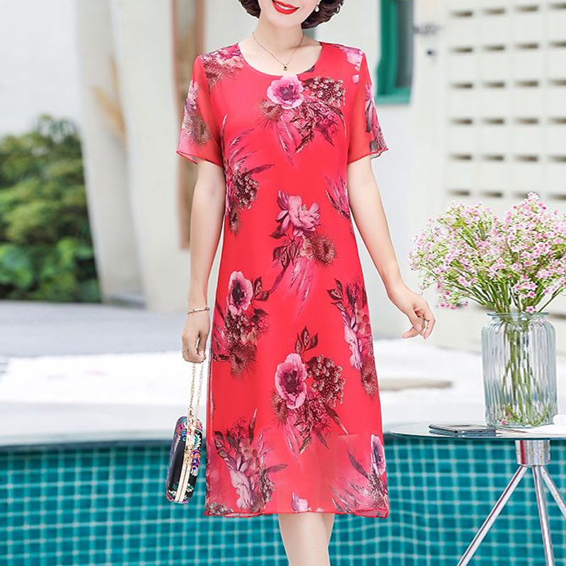 Gaun Midi tak beraturan, mode  - Summer Clothing For 70 Year Old Woman ulasan dan harga