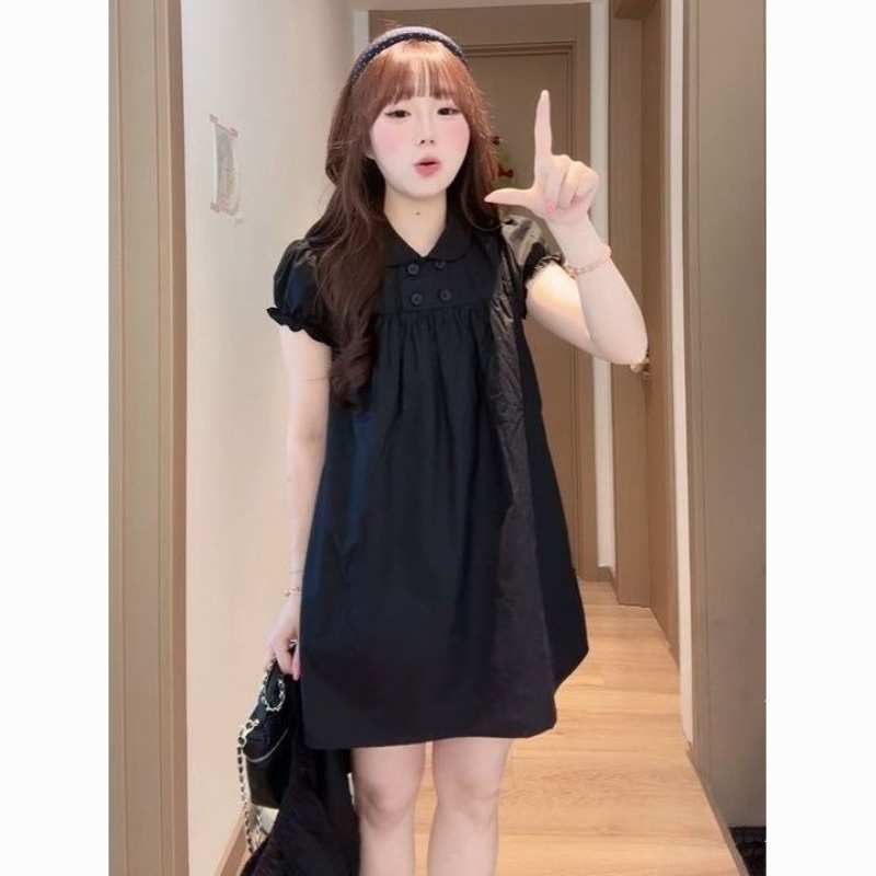 Gaun Kerah Doll Model A-line T - Summer Clothing Looks ulasan dan harga