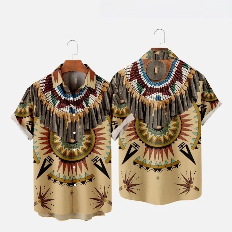 Kemeja Pantai Gambar 3D Gaya E - Indian Summer Vintage Clothing ulasan dan harga