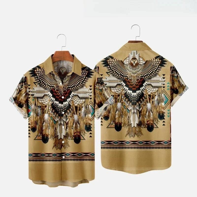 Kemeja Pantai Gambar 3D Gaya E - Indian Summer Vintage Clothing ulasan dan harga