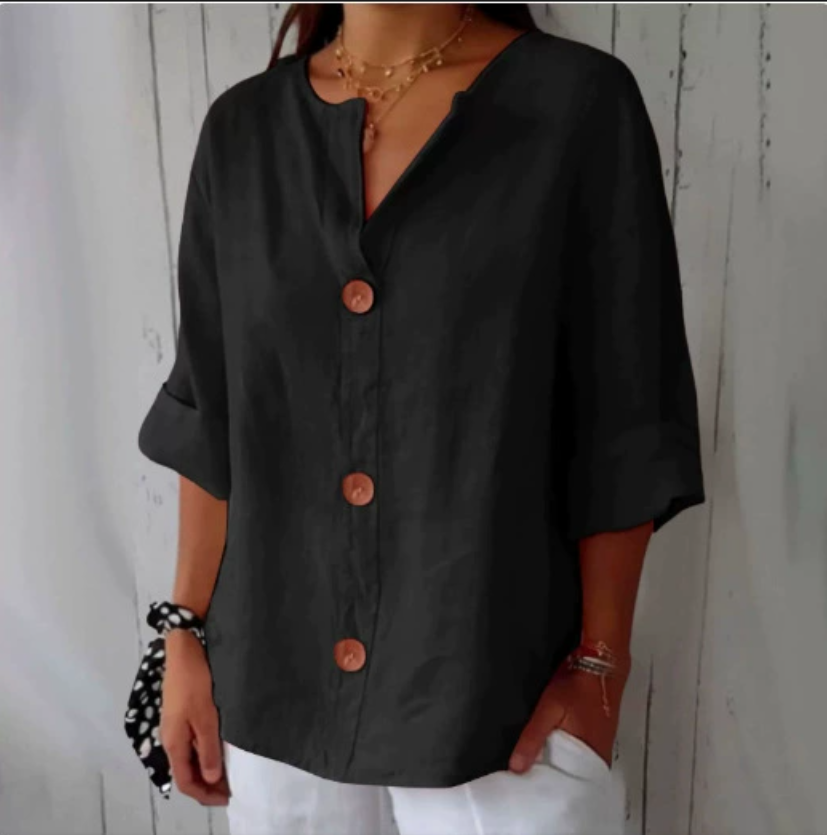 Kemeja & Blus Longgar Ukuran B - Summer Clothing Linen ulasan dan harga